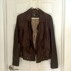 Kut brown vegan “leather” jacket M super cute !!